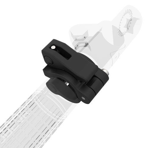 right view of a SWINGiT golf security clamp with transparent handle