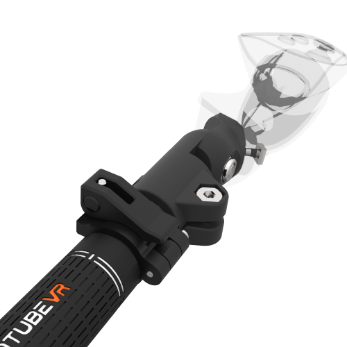 zoom on a SWINGiT golf club handle attachement system for vr controller mount with transparent quest 3