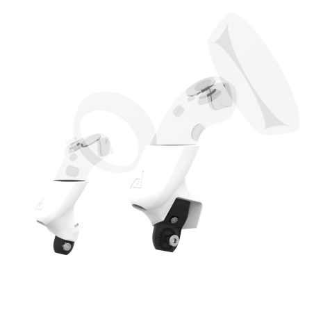 Right view of Pair of White PLA cups Controller mount spare parts for HP Reverb G2 with Fastened Attachment