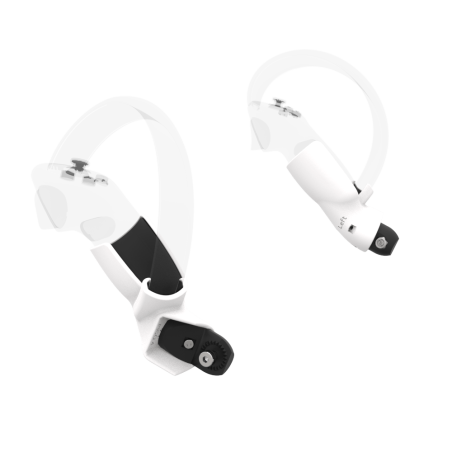 Left view of Pair of White PLA cups Controller mount spare parts for Pico 4 with Fastened Attachment