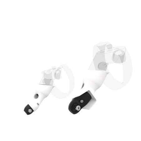 Right view of Pair of White PLA cups Controller mount spare parts for Oculus Rift CV1 with Fastened Attachment
