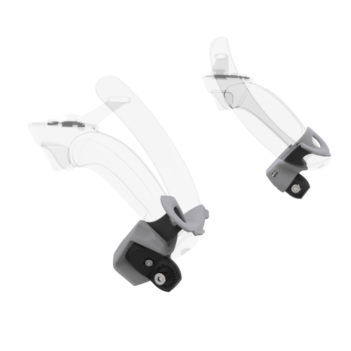 Left view of Pair of Grey PLA cups Controller mount spare parts for Valve Index with Fastened Attachment