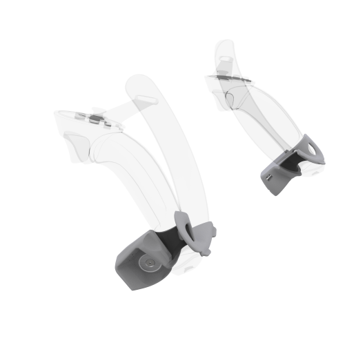 Left view of Pair of Grey PLA cups Controller mount spare parts for Valve Index with Detachable Attachment