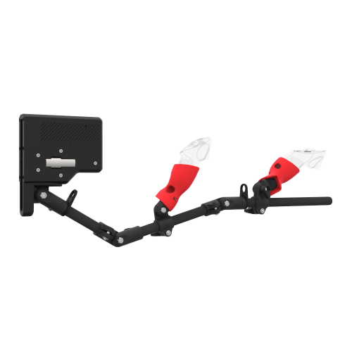 Right view of ForceTube with Haptic Explorer stock for Meta Quest 3with Black Carbon Armature and Red PLA cups