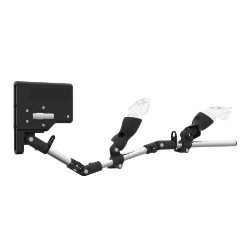 Right view of ForceTube with Haptic Explorer stock for Meta Quest 3with Chrome Armature and Carbon Fiber cups