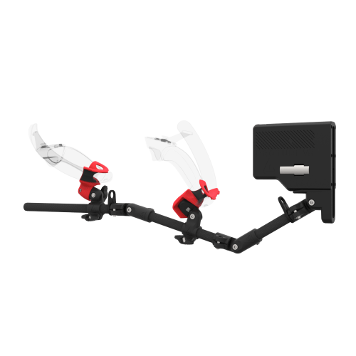 Left view of ForceTube with Haptic Explorer stock for Valve Index with Black Carbon Armature and Red PLA cups