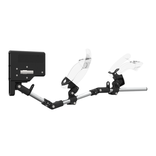 Right view of ForceTube with Haptic Explorer stock for Valve Index with Chrome Armature and Carbon Fiber cups