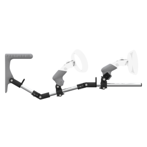 Side view of MagTube vr gunstock for HP Reverb G2 with Chrome Armature with Grey MK1 Buttstock and Grey PLA cups