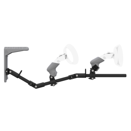 Side view of MagTube vr gunstock for HP Reverb G2 with Carbon Armature with Grey MK2 Buttstock and Grey PLA cups