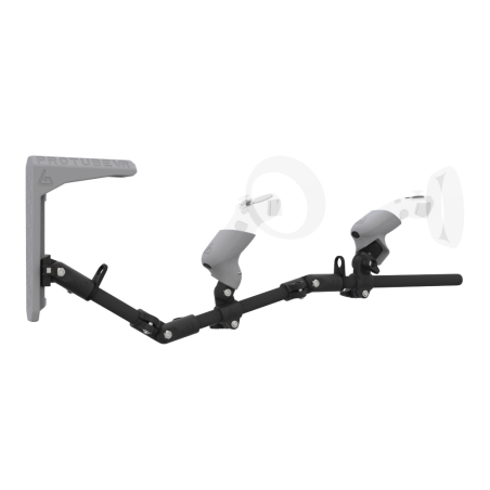 Right view of MagTube vr gunstock for HP Reverb G2 with Carbon Armature with Grey MK2 Buttstock and Grey PLA cups