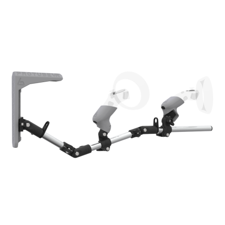 Right view of MagTube vr gunstock for HP Reverb G2 with Chrome Armature with Grey MK2 Buttstock and Grey PLA cups
