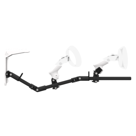 Side view of MagTube vr gunstock for HP Reverb G2 with Carbon Armature with White MK2 Buttstock and White PLA cups