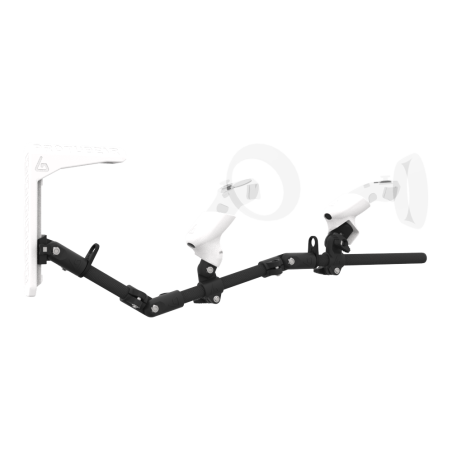 Right view of MagTube vr gunstock for HP Reverb G2 with Carbon Armature with White MK2 Buttstock and White PLA cups