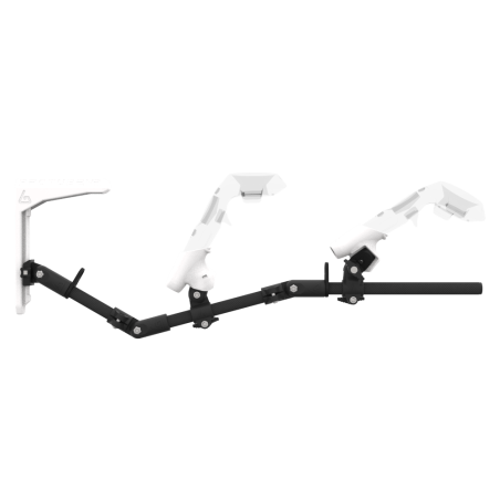 Side view of MagTube vr gunstock for HTC Vive with Carbon Armature with White MK2 Buttstock and White PLA cups