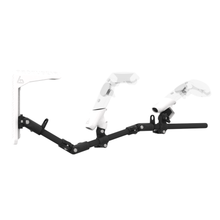 Right view of MagTube vr gunstock for HTC Vive with Carbon Armature with White MK2 Buttstock and White PLA cups