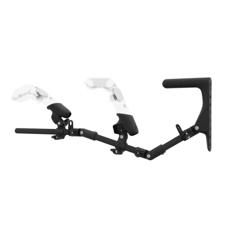 Left view of MagTube vr gunstock for HTC Vive with Carbon Armature with Carbon MK1 Buttstock and Carbon cups