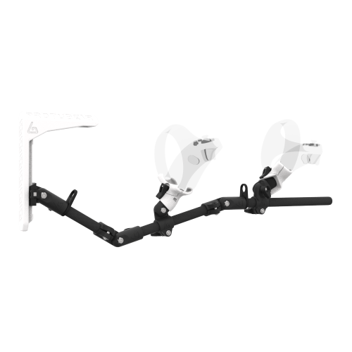 Right view of MagTube vr gunstock for PSVR 2 with Carbon Armature with White MK2 Buttstock and White PLA cups