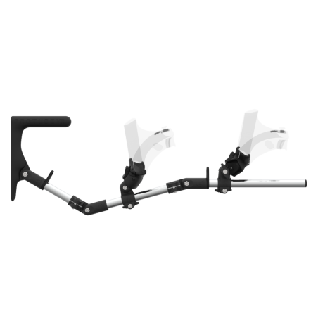 Side view of MagTube vr gunstock for PSVR 2 with Chrome Armature with Carbon MK1 Buttstock and Carbon cups