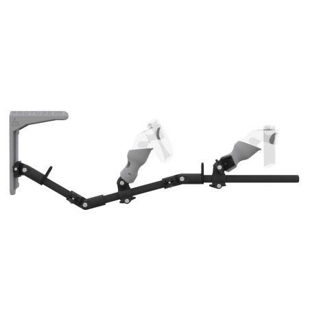 Side view of MagTube vr gunstock for Rift CV1 with Carbon Armature with Grey MK2 Buttstock and Grey PLA cups