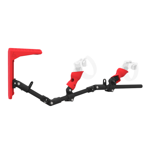 Right view of MagTube vr gunstock for Rift CV1 with Carbon Armature with Red MK2 Buttstock and Red PLA cups