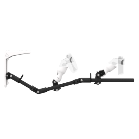 Side view of MagTube vr gunstock for Rift CV1 with Carbon Armature with White MK2 Buttstock and White PLA cups