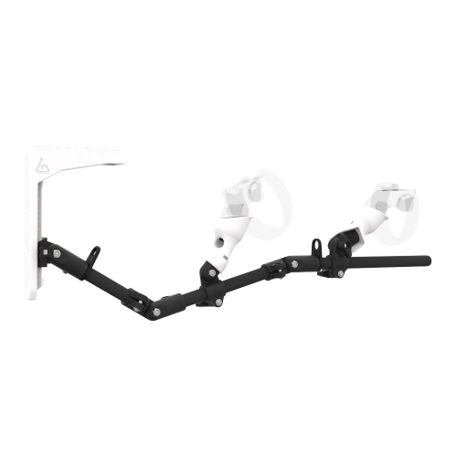 Right view of MagTube vr gunstock for Rift CV1 with Carbon Armature with White MK2 Buttstock and White PLA cups