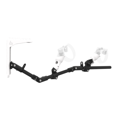 Right view of MagTube vr gunstock for Rift CV1 with Carbon Armature with White MK2 Buttstock and White PLA cups