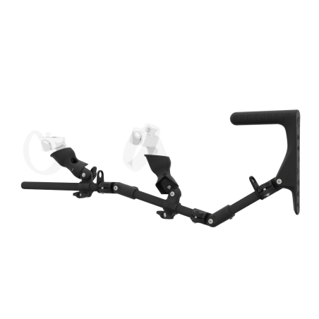 Left view of MagTube vr gunstock for Rift CV1 with Carbon Armature with Carbon MK1 Buttstock and Carbon cups