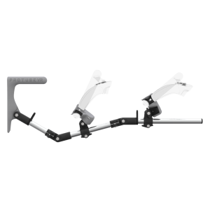 Side view of MagTube vr gunstock for Valve Index with Chrome Armature with Grey MK1 Buttstock and Grey PLA cups