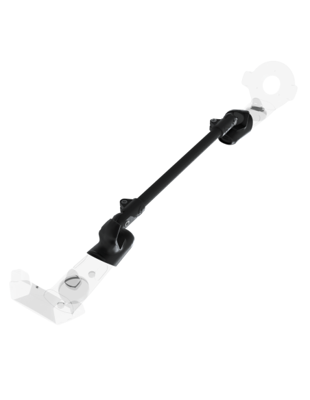 Left view of ProSaber lightsaber and paddle for HTC Vive with Black Carbon Armature and Black Carbon cups