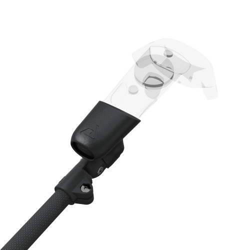Zoom view of ProSaber lightsaber and paddle for HTC Vive with Black Carbon Armature and Black Carbon cups