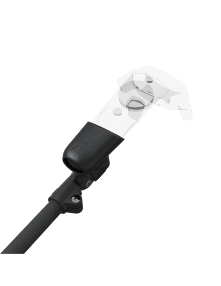 Zoom view of ProSaber lightsaber and paddle for HTC Vive with Black Carbon Armature and Black Carbon cups