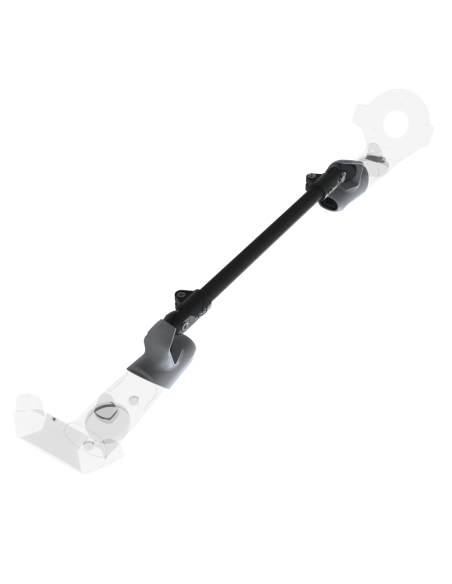 Left view of ProSaber lightsaber and paddle for HTC Vive with Black Carbon Armature and Grey PLA cups