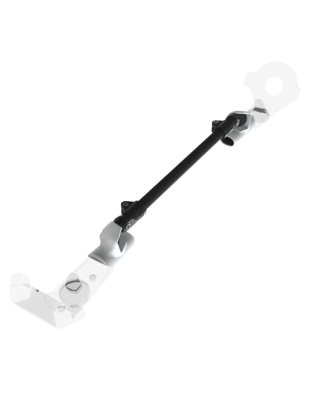 Left view of ProSaber lightsaber and paddle for HTC Vive with Black Carbon Armature and White PLA cups