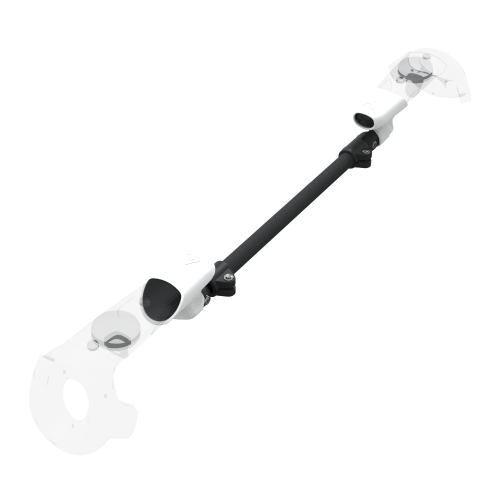 Right view of ProSaber lightsaber and paddle for HTC Vive with Black Carbon Armature and White PLA cups