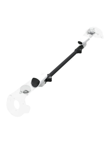Right view of ProSaber lightsaber and paddle for HTC Vive with Black Carbon Armature and White PLA cups