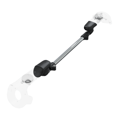 Right view of ProSaber lightsaber and paddle for HTC Vive with Chrome Armature and Black Carbon cups