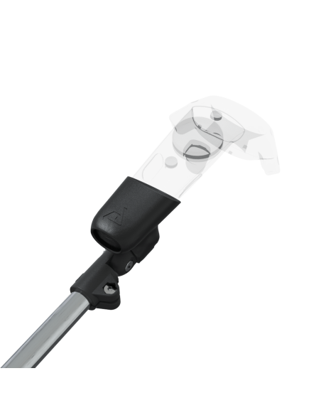 Zoom view of ProSaber lightsaber and paddle for HTC Vive with Chrome Armature and Black Carbon cups