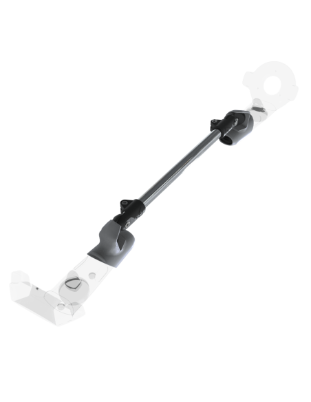 Left view of ProSaber lightsaber and paddle for HTC Vive with Chrome Armature and Grey PLA cups
