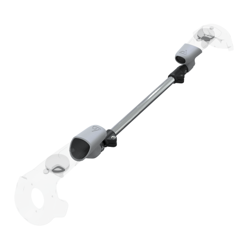 Right view of ProSaber lightsaber and paddle for HTC Vive with Chrome Armature and Grey PLA cups