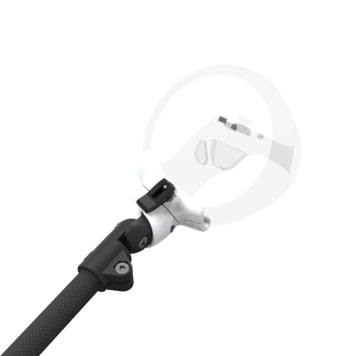 Zoom view of ProSaber lightsaber and paddle for Sony Playstation VR2 with Black Carbon Armature and White PLA cups