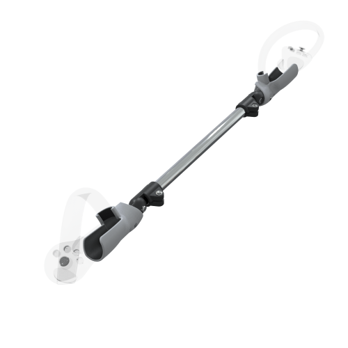 Right view of ProSaber lightsaber and paddle for Pico 4 with Chrome Armature and Grey PLA cups