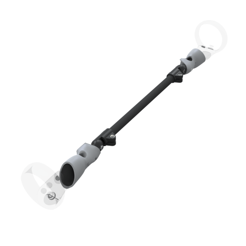 Right view of ProSaber lightsaber and paddle for Meta Quest 1 and Rift S with Black Carbon Armature and Grey PLA cups