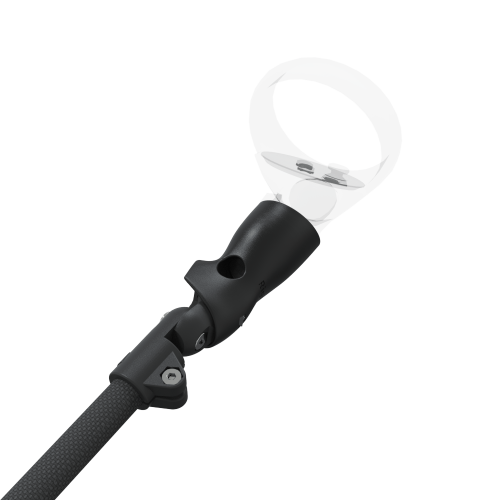 Zoom view of ProSaber lightsaber and paddle for Meta Quest 2 with Black Carbon Armature and Black Carbon cups