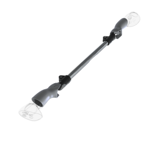 Left view of ProSaber lightsaber and paddle for Meta Quest 3 and Pro with Chrome Armature and Grey PLA cups