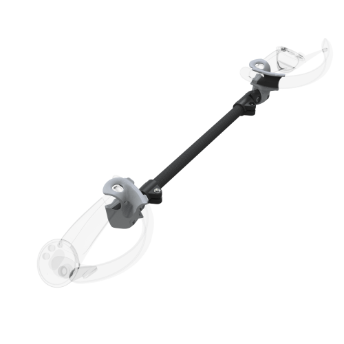 Right view of ProSaber lightsaber and paddle for Valve Index Knuckles with Black Carbon Armature and Grey PLA cups