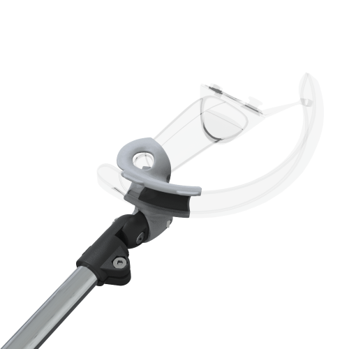 Zoom view of ProSaber lightsaber and paddle for Valve Index Knuckles with Chrome Armature and Grey PLA cups