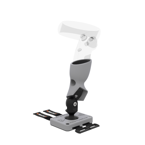 Right view of Left hand ProTas VR Joystick for Meta Quest 1 with Grey PLA base with Grey PLA cups