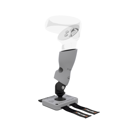 Right view of Right hand ProTas VR Joystick for Meta Quest 2 with Grey PLA base with Grey PLA cups