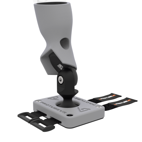 Zoom view of Right hand ProTas VR Joystick for Meta Quest 2 with Grey PLA base with Grey PLA cups
